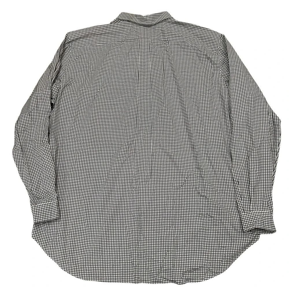 Ralph Lauren Shirt Mens 3XLT Tall Stretch Black White‎ Gingham Plaid Button Down